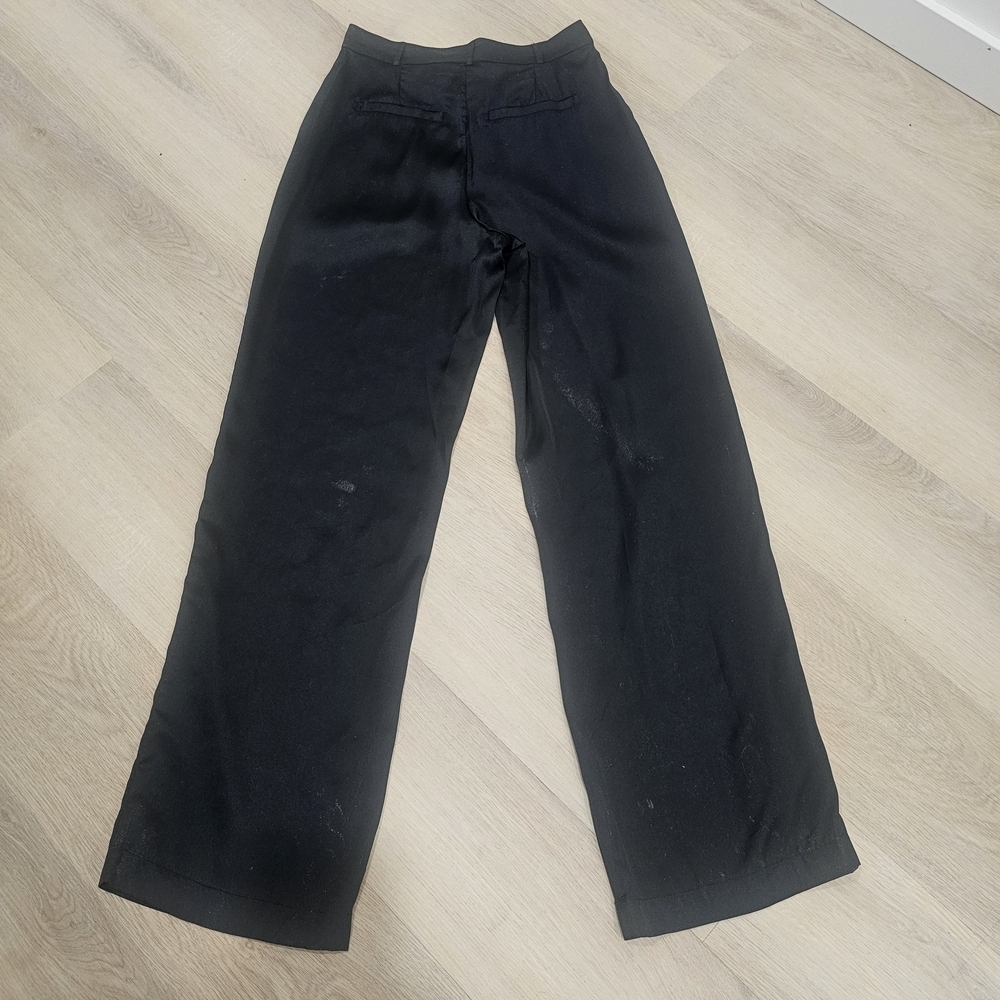 NWT Noisy May Black Satin Wide Leg High Rise Pleated Trouser Pant Sz.S Party - Picture 6 of 6